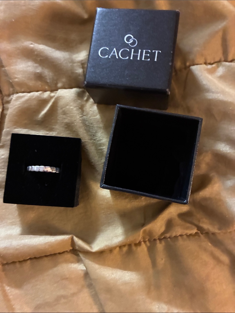 Cachet Silver Textured Band Ringsize 8
